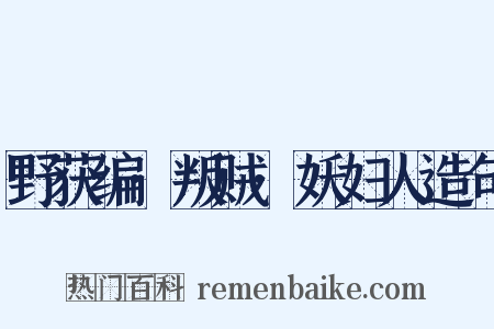 野获编·叛贼·妖妇人造句是什么意思的图片